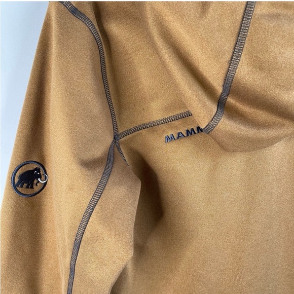 Mammut tan mustard borah zip up fleece hoodie hooded jacket size small - Picture 8 of 8